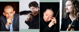 Dominique Horwitz © Ralf Brinkhoff; Augustin Hadelich © Suxiao Yang; Nodoka Okisawa © Felix Broede; Christian Tetzlaff © Giorgia Bertazzi