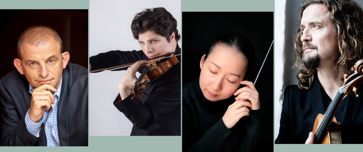 Dominique Horwitz © Ralf Brinkhoff; Augustin Hadelich © Suxiao Yang; Nodoka Okisawa © Felix Broede; Christian Tetzlaff © Giorgia Bertazzi