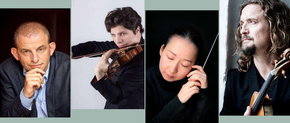 Dominique Horwitz © Ralf Brinkhoff; Augustin Hadelich © Suxiao Yang; Nodoka Okisawa © Felix Broede; Christian Tetzlaff © Giorgia Bertazzi